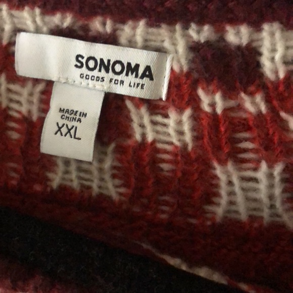 Sonoma Red and White Knit Sweater - Picture 2 of 5